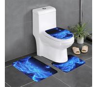 YYHWHJDE Lot de 3 tapis de sol antidérapants pour salle de bain Motif lune bleue et montagne pour un confort ultime