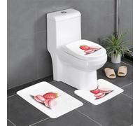YYHWHJDE Lot de 3 tapis de sol antidérapants pour salle de bain - Motif macarons à la fraise - Pour un confort ultime