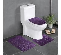 YYHWHJDE Lot de 3 tapis de sol antidérapants violets scintillants pour salle de bain