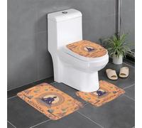 YYHWHJDE Lot de 3 tapis de sol de salle de bain imprimés pour yoga, méditation, tapis de douche, antidérapant, séchage rapide