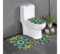 YYHWHJDE Lot de 3 tapis de sol de salle de bain Yin Yang Totem imprimés, tapis de douche, antidérapant, séchage rapide