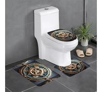 YYHWHJDE Lot de 3 tapis de sol pour salle de bain Motif engrenages Steampunk Cool Steampunk
