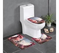 YYHWHJDE Lot de 3 tapis de sol pour salle de bain Motif Tour Eiffel Motif fleurs Paris Tapis de douche antidérapant Séchage rapide