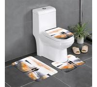 YYHWHJDE Lot de 3 tapis de sol pour salle de bain - Tapis de douche antidérapant - Séchage rapide - Marcher dans le coucher du soleil avec les mains imprimées