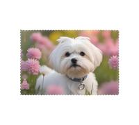 YYHWHJDE Lot de 6 jolis sets de table imprimés de chien maltais pour table de salle à manger pour hôtels, maisons et banquets comme décorations de table décoratives, beaux et durables