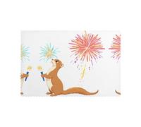 YYHWHJDE Lot de 6 sets de table imprimés de feux d'artifice pour table de salle à manger, lavables, résistants à la chaleur et aux plis pour décoration de chambre d'intérieur