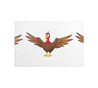 YYHWHJDE Lot de 6 sets de table lavables en polyester épais pour maison, hôtel et banquet Motif Turquie déployant ses ailes 30,5 x 45,7 cm