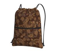 YYHWHJDE Lot de sacs à dos à cordon de serrage avec imprimé floral - Sac de sport léger et résistant à l'eau avec poche zippée pour les voyages et le sport