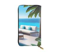 YYHWHJDE Love Island on The S Picture Portefeuille long en cuir de qualité conçu pour les filles et les femmes tendance 19 x 10,5 cm, Noir , Taille unique