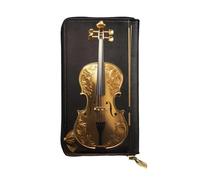 YYHWHJDE Luxueux portefeuille long en cuir de qualité avec impression papillon et violoncelle pour les filles et les femmes tendance, 19 x 10,5 cm, noir, taille unique, noir, One Size