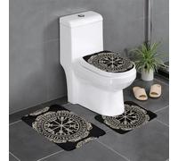 YYHWHJDE Magical Design Lot de 3 tapis de salle de bain en flanelle bien conçus pour un confort semblable au spa 61 x 40,6 cm