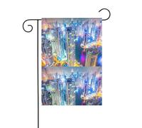 YYHWHJDE Magnifique drapeau de jardin imprimé ville 30,5 x 45,7 cm pour jardin, terrasse, balcon
