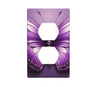 YYHWHJDE Magnifique motif papillon violet Art Prints Panneau mural double prise électrique Plaque décorative durable 11,4 x 7 cm