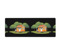 YYHWHJDE Magnifique tapis de souris extra large avec image de petite maison, clavier de jeu antidérapant, version épaisse, 30,5 x 80 cm
