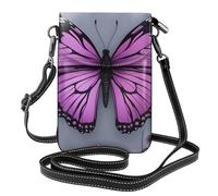 YYHWHJDE Magnifique téléphone portable pour femme avec prépuce en cuir, étui à rabat et petite bandoulière réglable Violet