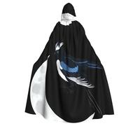 YYHWHJDE Magpie On The Moon Cape à capuche pour adulte pour jeux de rôle, costumes de scène, fêtes Entretien facile