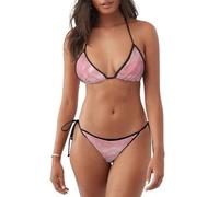 YYHWHJDE Maillot de bain 2 pièces pour femme Texture marbre rose imprimé douceur, maillots de bain, noir, Taille L