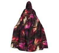 YYHWHJDE Manteau à capuche pour adulte avec motif de pétales de rose fanés pour Halloween - Longue cape de fête pour homme et femme