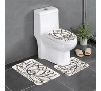 YYHWHJDE Master Bathrooms Lot de 3 tapis de sol antidérapants Motif fleur de lotus Namaste pour un confort ultime