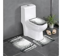 YYHWHJDE Master Bathrooms Lot de 3 tapis de sol antidérapants Motif forêt grise infinie pour un confort ultime