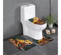 YYHWHJDE Master Bathrooms Lot de 3 tapis de sol antidérapants Motif léopard Petit Gecko pour un confort ultime