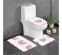 YYHWHJDE Master Bathrooms Lot de 3 tapis de sol antidérapants Motif lettres d'amour et cœur Rose à pois pour un confort ultime