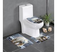 YYHWHJDE Master Bathrooms Lot de 3 tapis de sol antidérapants Motif ours polaire pour un confort ultime
