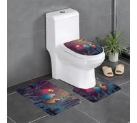 YYHWHJDE Master Bathrooms Lot de 3 tapis de sol antidérapants Motif perroquets dans la forêt tropicale pour un confort ultime