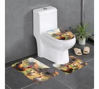 YYHWHJDE Master Bathrooms Lot de 3 tapis de sol antidérapants Motif poules et ferme pour un confort ultime