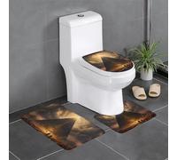 YYHWHJDE Master Bathrooms Lot de 3 tapis de sol antidérapants Motif pyramide sous le ciel pour un confort ultime