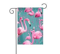 YYHWHJDE Mât de drapeau de jardin à motif de flamants roses, décoration de cour extérieure double face, 30,5 x 45,7 cm