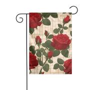 YYHWHJDE Mât de drapeau de jardin avec de nombreuses roses rouges - Décoration tendance - 30,5 x 45,7 cm