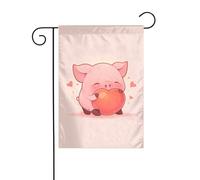 YYHWHJDE Mât de drapeau de jardin avec inscription « The little cochon in love » - Double face - 30,5 x 45,7 cm