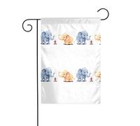 YYHWHJDE Mât de drapeau de jardin avec motif La petite fourmi et l'éléphant - Décoration de cour extérieure double face - 30,5 x 45,7 cm