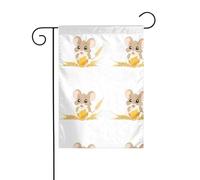 YYHWHJDE Mât de drapeau de jardin avec motif « The Mouse that eats wheat » - Double face - 30,5 x 45,7 cm