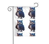 YYHWHJDE Mât de drapeau de jardin avec motif « The Owl That Never Sleeps » - Double face - 30,5 x 45,7 cm