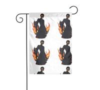 YYHWHJDE Mât de drapeau de jardin avec motif « The terrifying shadow in the flames » double face - 30,5 x 45,7 cm