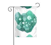 YYHWHJDE Mât de drapeau de jardin en forme de trèfle émeraude double face 30,5 x 45,7 cm