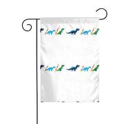 YYHWHJDE Mât de drapeau de jardin imprimé fusées et dinosaures - Décoration de cour extérieure - 30,5 x 45,7 cm