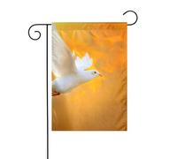 YYHWHJDE Mât de drapeau de jardin imprimé pigeon blanc volant décoration de cour extérieure mode 30,5 x 45,7 cm