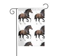 YYHWHJDE Mât de drapeau de jardin motif cheval galopant - Décoration extérieure - Double face - 30,5 x 45,7 cm