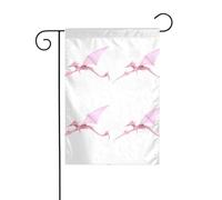 YYHWHJDE Mât de drapeau de jardin motif floral rose ptérosaure décoration de cour extérieure mode 30,5 x 45,7 cm