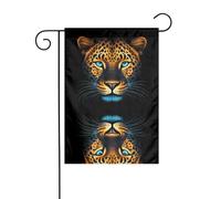 YYHWHJDE Mât de drapeau de jardin motif léopard guépard cool décoration de cour extérieure double face 30,5 x 45,7 cm
