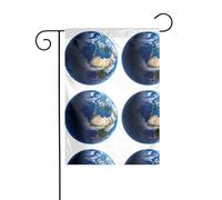 YYHWHJDE Mât de drapeau de jardin motif Terre de l'espoir Décoration de cour extérieure double face 30,5 x 45,7 cm