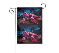 YYHWHJDE Mât de drapeau de jardin motif tortue de plage décoration de cour extérieure mode 30,5 x 45,7 cm