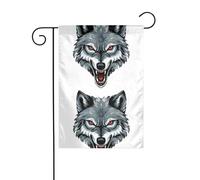 YYHWHJDE Mât de drapeau de jardin style rétro tête de loup décoration de cour extérieure mode 30,5 x 45,7 cm