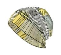 YYHWHJDE Mathématiques Abstraites Motifs Imprimés Adulte Mode Bonnet Tricoté Élastique Chaud pour Homme et Femme Noir