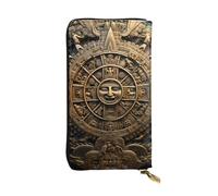 YYHWHJDE Mayan Calendar End of The World Picture Portefeuille long en cuir conçu pour les filles et les femmes tendance élégant et personnalisé 19 x 10,5 cm, noir, taille unique, Noir , Taille unique