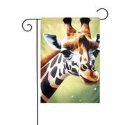 YYHWHJDE Mignon drôle motif girafe mât de drapeau de jardin extérieur décoration cour double face 30,5 x 45,7 cm