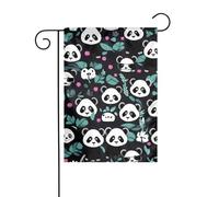 YYHWHJDE Mignon visage de panda imprimé mât de drapeau extérieur cour décoration mode 30,5 x 45,7 cm